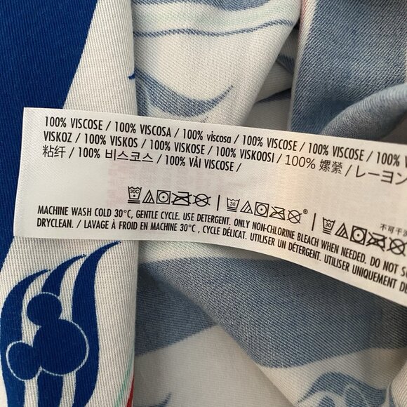 Disney Cruise Line Shirt Men's S Mickey Mouse Wave Print Short Sleeve Button Up - Picture 7 of 9